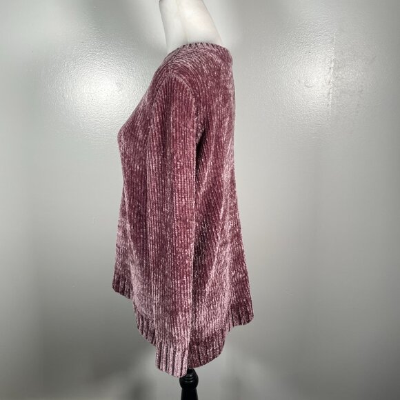 Orvis Burgundy Velvety V Neck  Chunky Tight Knit Long Sleeve Pullover Large - Picture 6 of 14